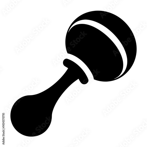 A black and illustration of amaraca style rattle toy for babies or toddlers on a transparent background