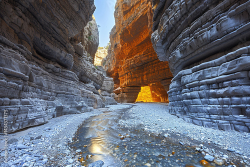 Wallpaper Mural Narrow Desert Canyon with Towering Rock Formations Torontodigital.ca