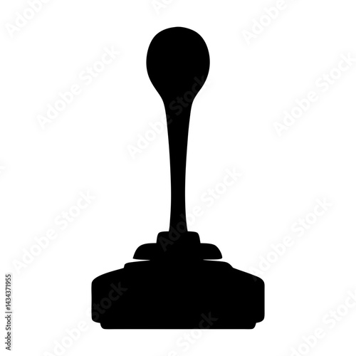 Black silhouette of a vintage lever machine,reminiscent of old machinery and simple technology on a transparent background