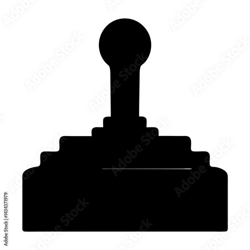 Monochrome classic joystick game controller silhouette forretro gaming concept and vintage arcade designs on a transparent background