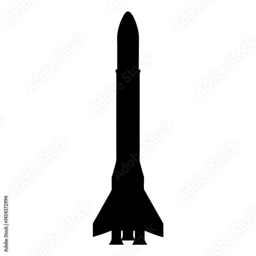 Silhouette of a Powerful Rocket Ship Readyfor Liftoff into the Vast Expanse of Space on a transparent background