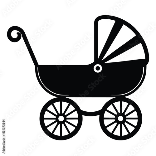 baby carriage on a white background