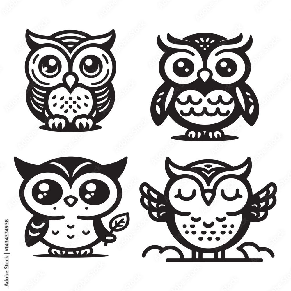 Fototapeta premium Owl Svg Bundle