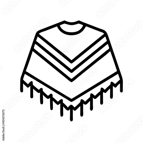 Find the best poncho for your style traditional mexican poncho with fringe illustration