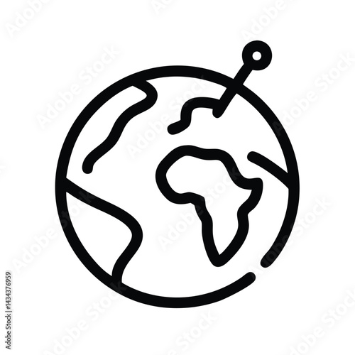 Planet earth icon vector flat style