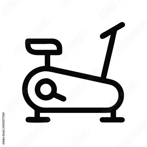 Stationary bike icon flat fitness design