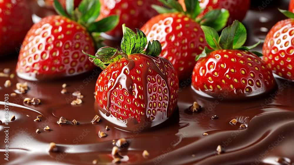 Delicious chocolate covered strawberries in a rich chocolate sauce delight