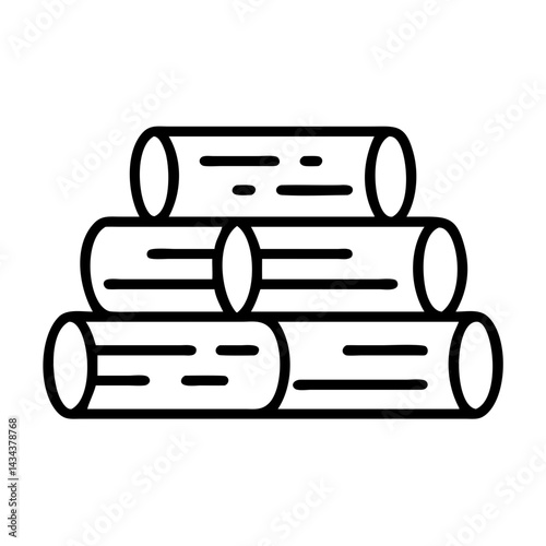 Illustration of firewood logs woodpile stack lumber timber fuel resource firewood pile logs