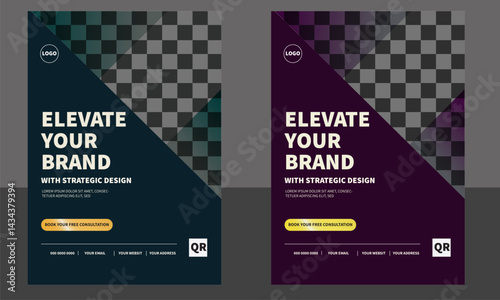 Modern Corporate business A4 flyer Layout template. Perfect for creative professional business. IT company