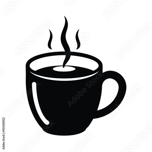 hot drink cup stencil icon vector illustration