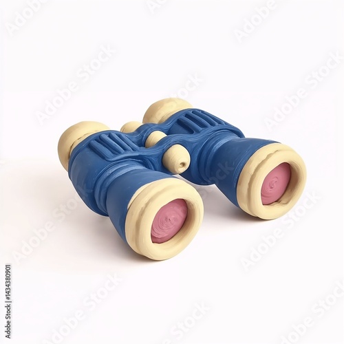 Toy binoculars made of modeling clay
