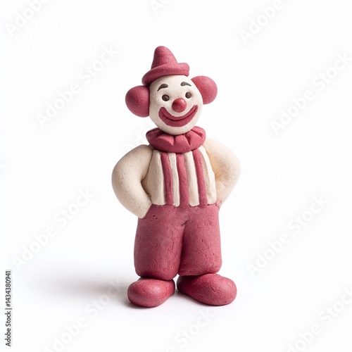 Funny clown figure made from modeling clay