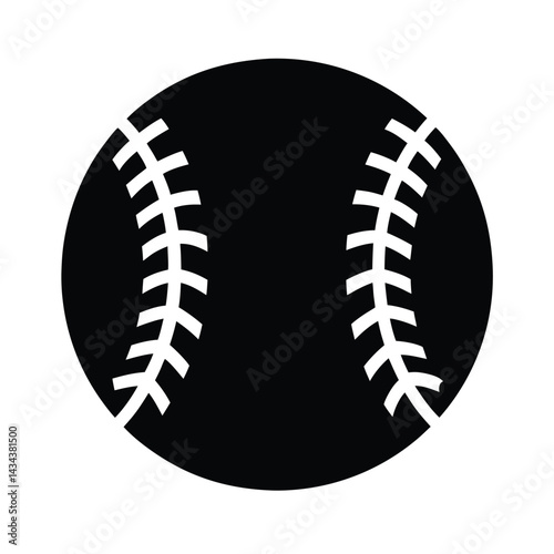 softball ball stencil icon vector illustration