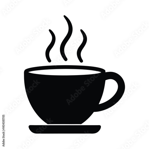 steaming cup stencil icon vector illustration