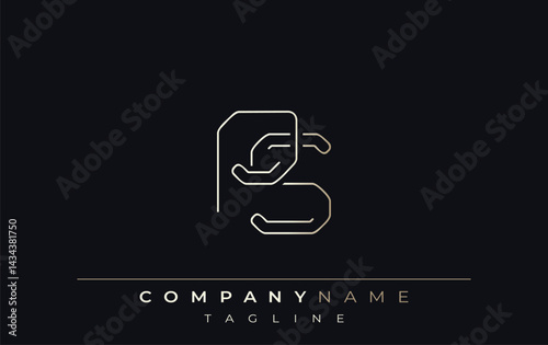 PS Abstract Line Style Logo. Minimalist Design Featuring the Letters P and S Abstract Line Style