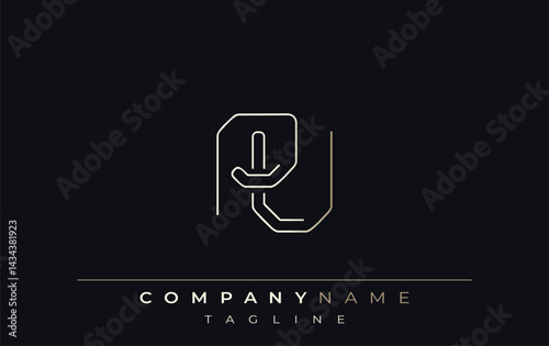 PU Abstract Line Style Logo. Minimalist Design Featuring the Letters P and U Abstract Line Style