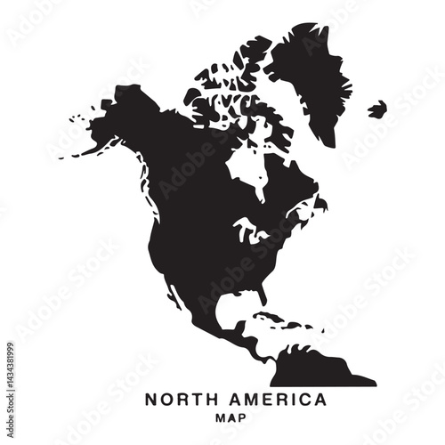 North  America Silhouette Vector