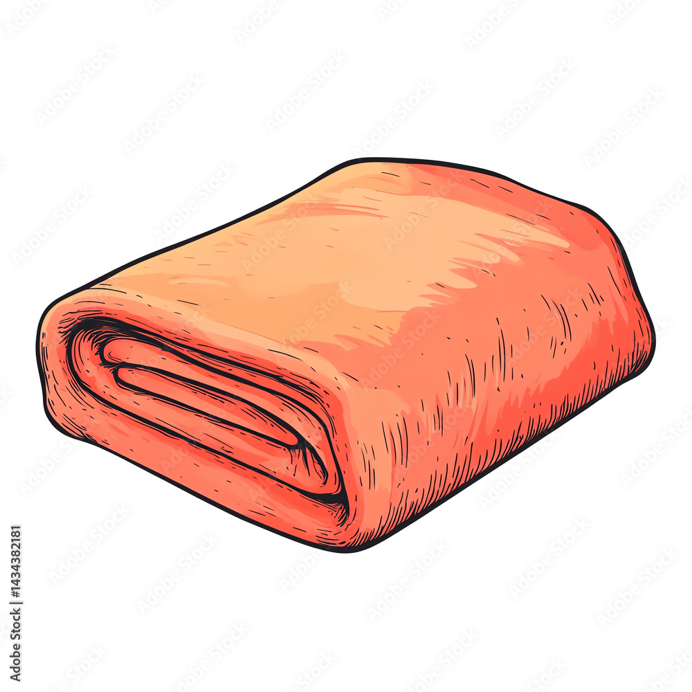 A cozy, rolled orange blanket ready to bring warmth and comfort to any space. Ideal for relaxation and home decor.