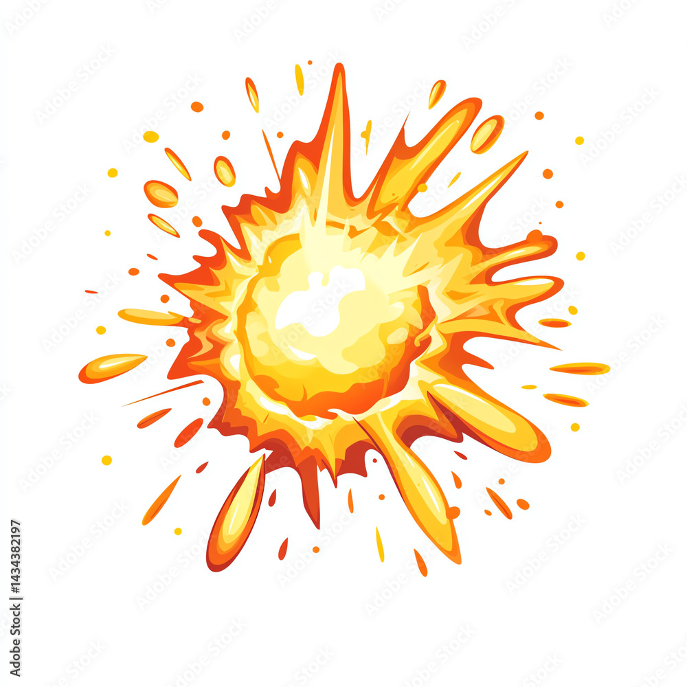 Vibrant explosion graphic portraying energy and creativity, perfect for dynamic designs and impactful visuals.