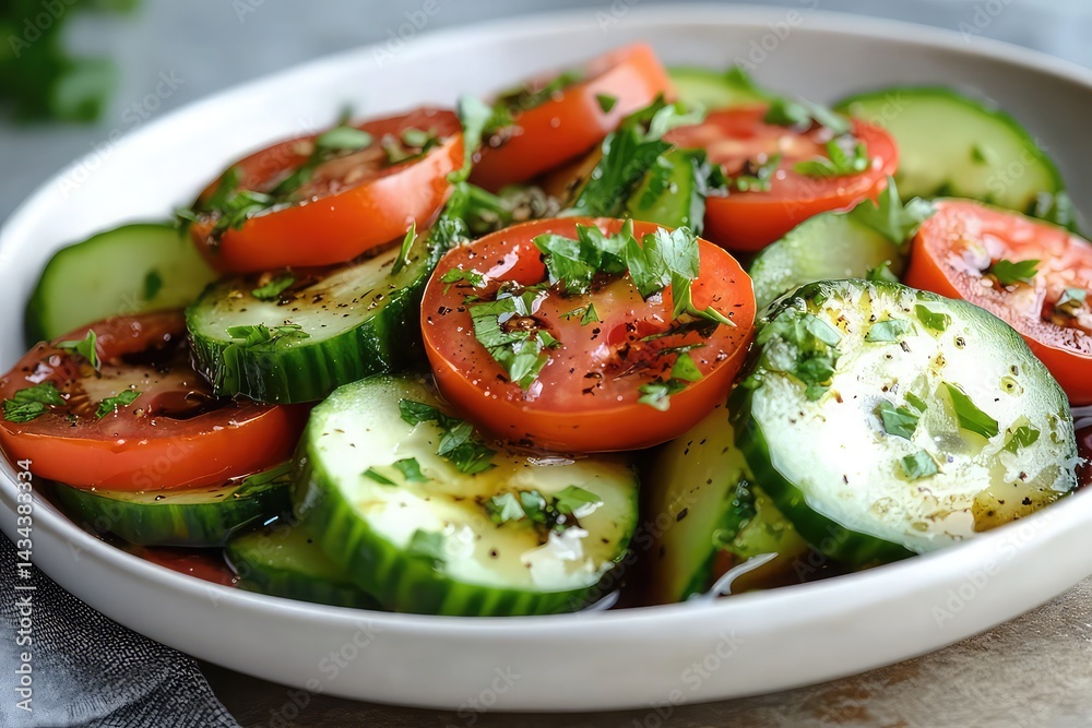 cucumber and tomato salad drizzled with balsamic vinaigrette cucumber and tomato salad drizzled with balsamic vinaigrette