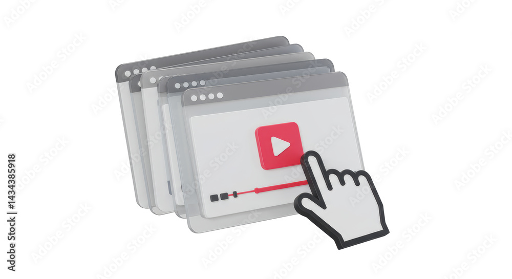 Isolated Video Playback Interface with Hand Cursor