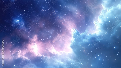 Breathtaking cosmic clouds shine brightly in the vast space of the universe, showcasing stars and colorful nebulae in stunning detail.