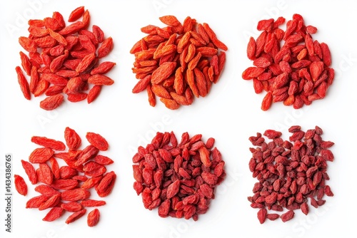 Fresh goji berries on a white surface