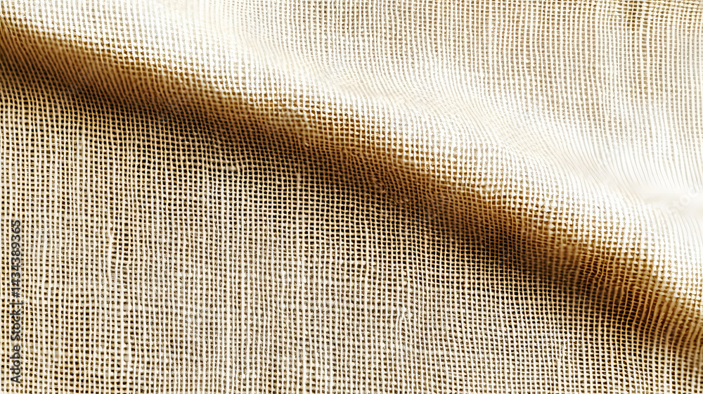 A close up view of a textured neutral woven fabric