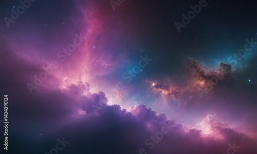 Colorful Cosmic Nebula with Stars