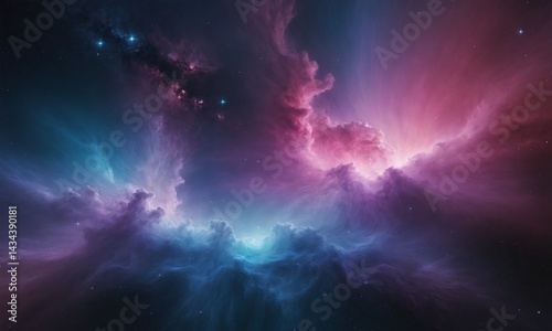 Colorful Cosmic Nebula with Stars