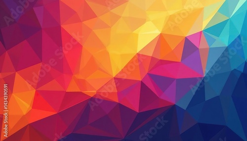 Geometric abstract design with vibrant colors, high-resolution, photo, angles