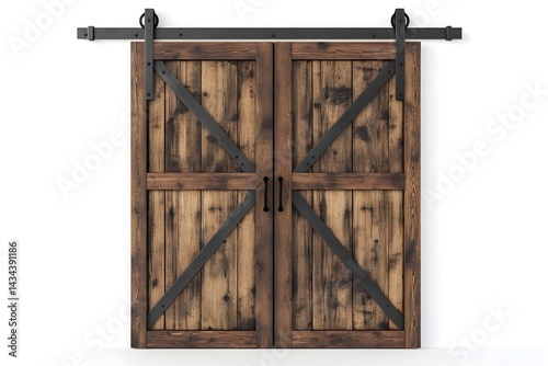 Rustic Barn Door with Black Hardware