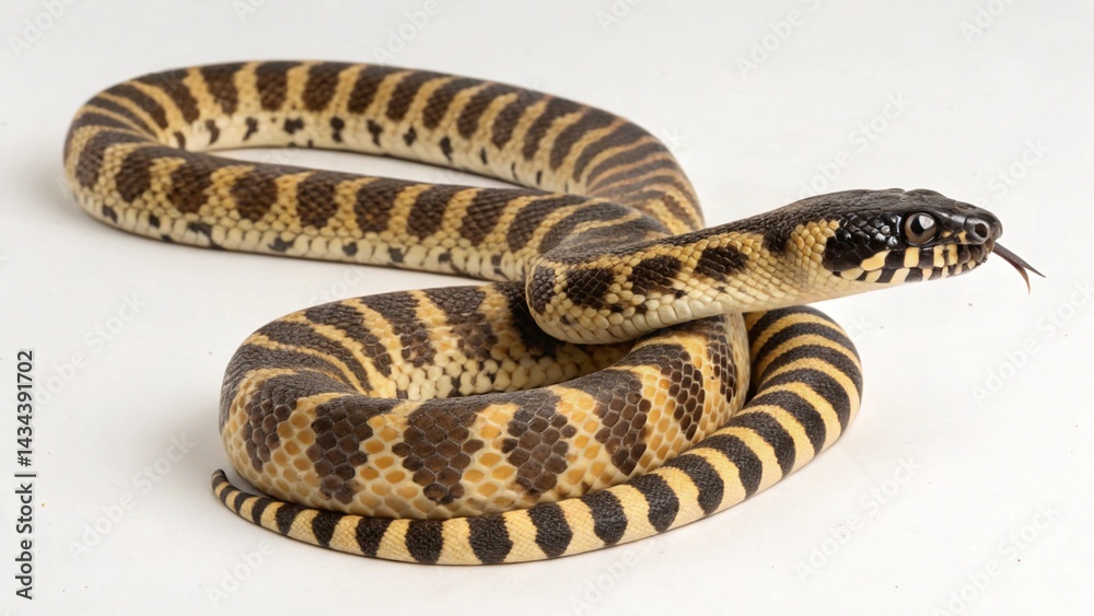 Naklejka premium Bismarck Ringed Python on studio background