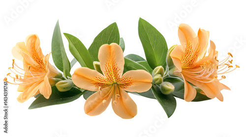 Honeysuckle, isolated on white background
