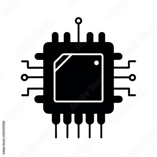 Electronic PCB Board Silhouette Vector