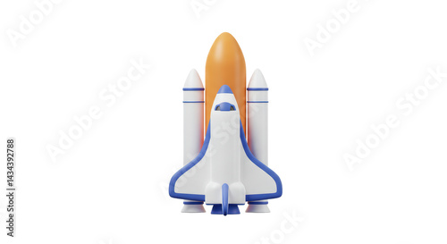 Fototapeta Naklejka Na Ścianę i Meble -  Isolated 3D Render of a Space Shuttle