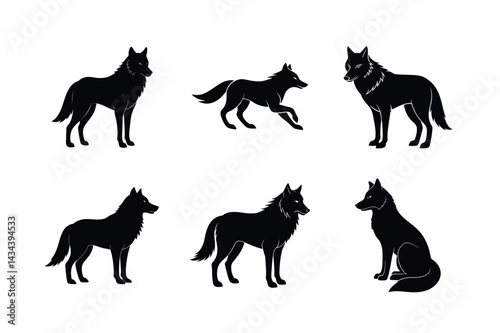 Wilderness Wolf Silhouette Vector Image