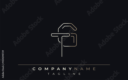TG Abstract Line Style Logo. Minimalist Design Featuring the Letters T and G Abstract Line Style