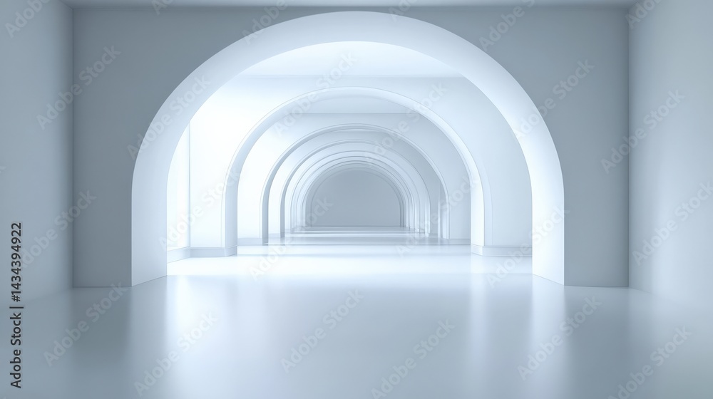 Obraz premium Abstract Architectural Archways Corridor