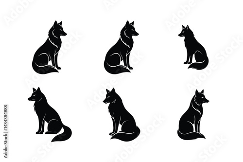 Sharp Black Wolf Vector Illustration