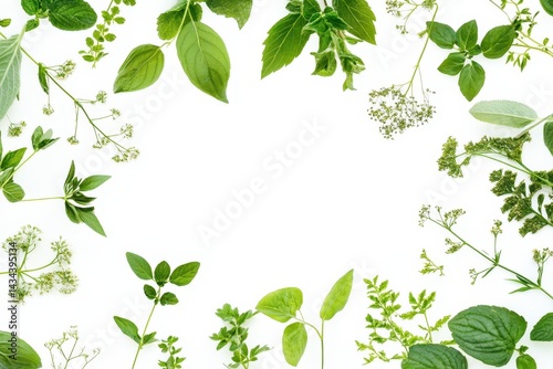 Wallpaper Mural Herbs arrangement against white backdrop Torontodigital.ca