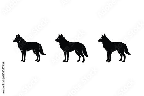 Wild Animal Wolf Howl Silhouette Vector