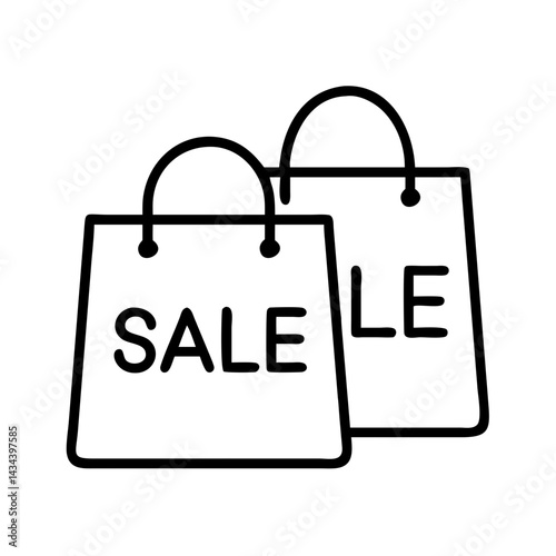 Sale shopping bags vector illustration retail discount promotion offer special purchase price deal sale