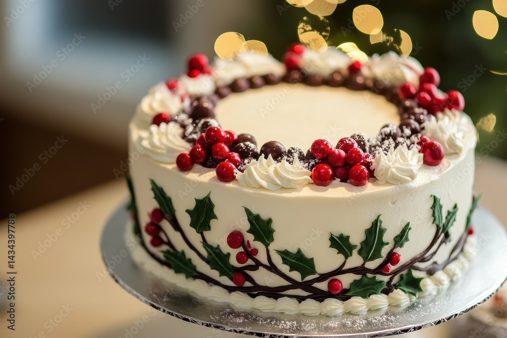 Fototapeta premium Holiday cake on the table