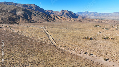 Obraz na płótnie Aerial drone photo of wildflower desert fields and amazing landscape in beautiful Anza - Borego State Park, California, United States of America w salonie