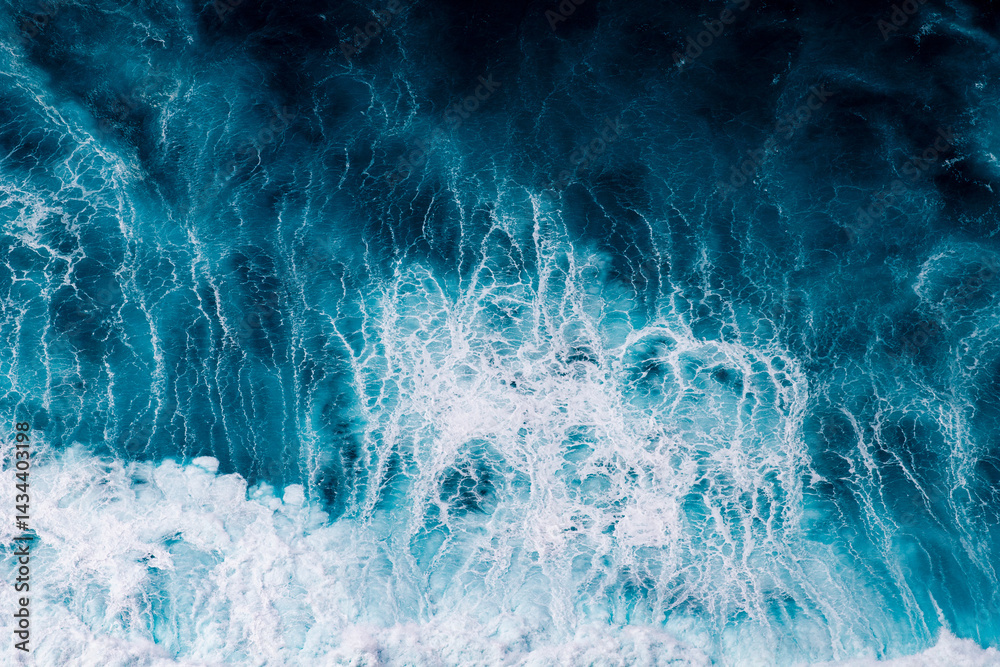 abstract aerial view background of blue waves