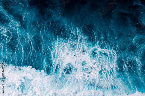Obraz na płótnie abstract aerial view background of blue waves w salonie