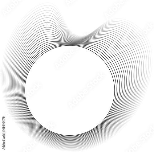 Circular-centered design surrounded by soft, floating-style contour lines that reduce in opacity outwardly.