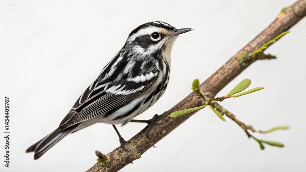 Black and White Warbler on studio background
Black and White Warbler on studio background