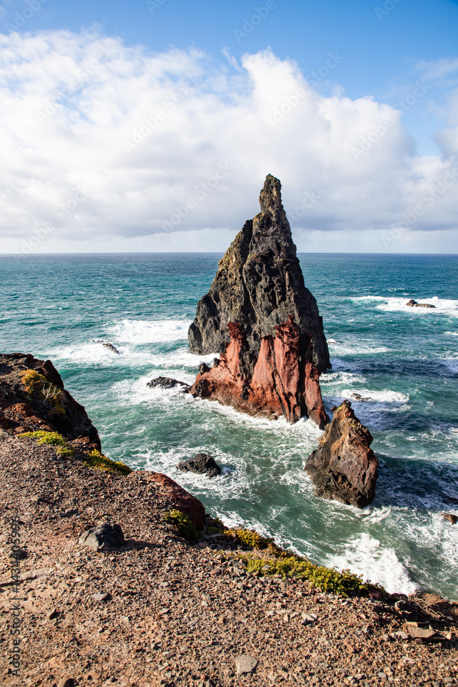 dramatic coastline with rocks of Madeira, Portugal